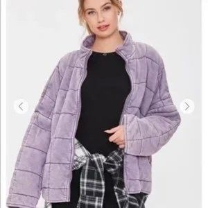 NWT Forever 21 Purple quilted jacket size L